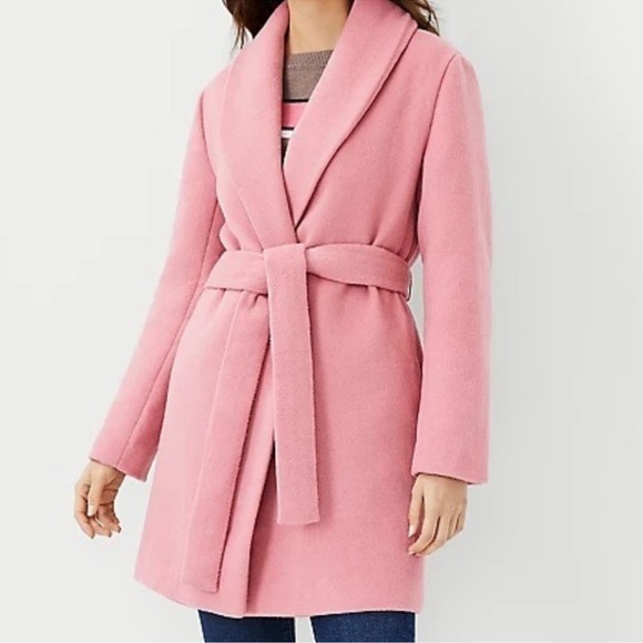Ann Taylor Jackets & Blazers - Ann Taylor Shawl Collar Wool blend coat Pink/Coral XL